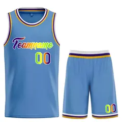 Classic Light Blue Green-White Heal Basketball Jersey Set 1