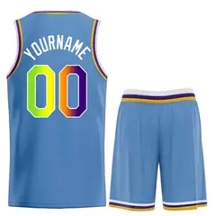 Classic Light Blue Green-White Heal Basketball Jersey Set 2