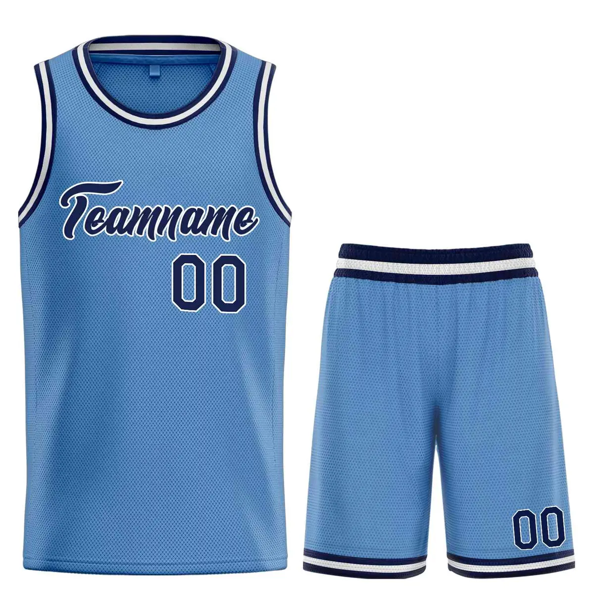 Classic Light Blue Navy-White Heal Basketball Jersey Set