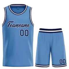 Classic Light Blue Navy-White Heal Basketball Jersey Set