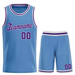 Classic Light Blue Purple-White Basketball Jersey