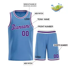 Classic Light Blue Purple-White Basketball Jersey 3