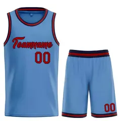 Classic Light Blue Red-Navy Heal Basketball Jersey Set