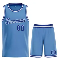 Classic Light Blue White Basketball Team Uniform Jersey