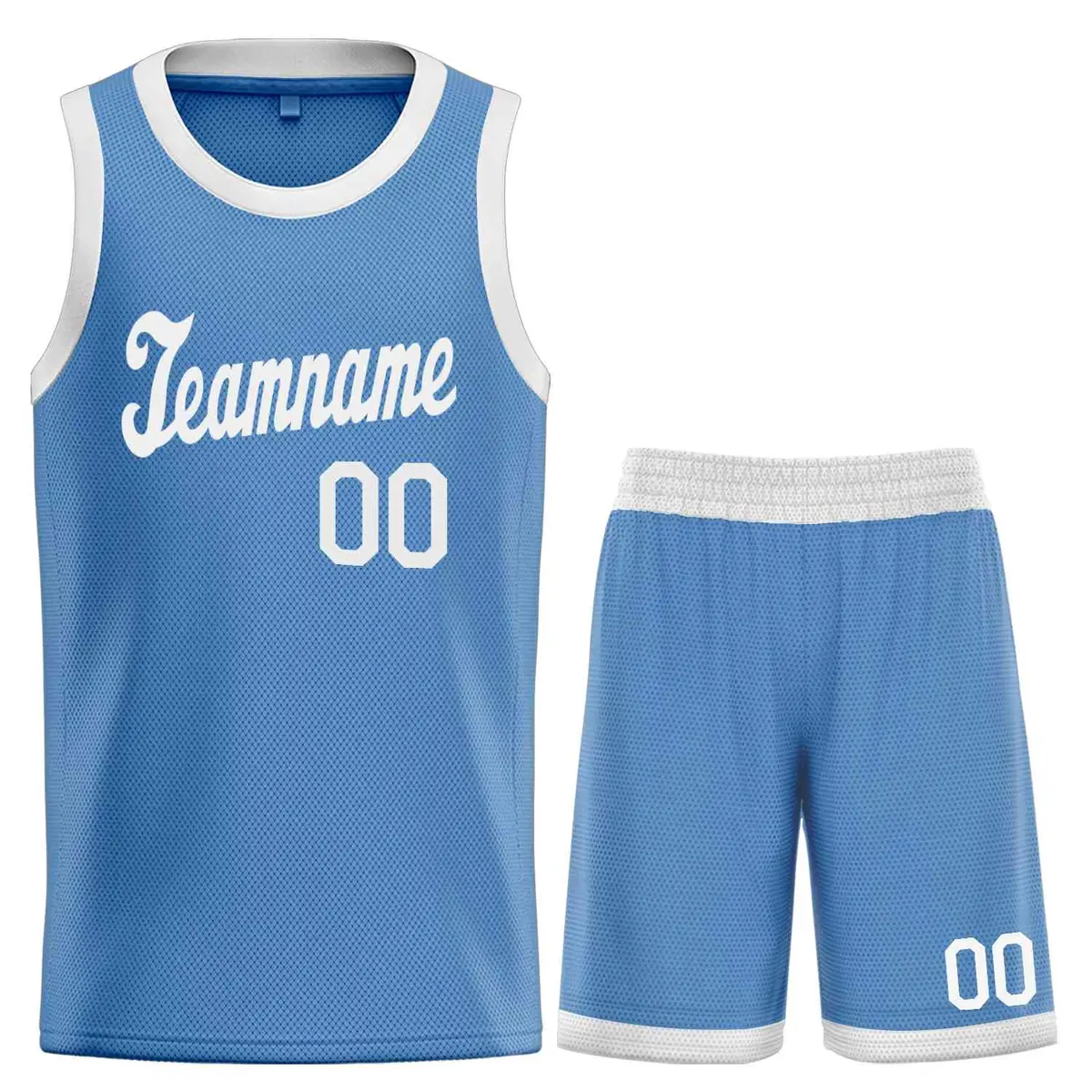 Classic Light Blue White Basketball Team Uniform Jersey