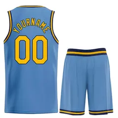 Classic Light Blue Yellow-Navy Heal Basketball Jersey Set 2