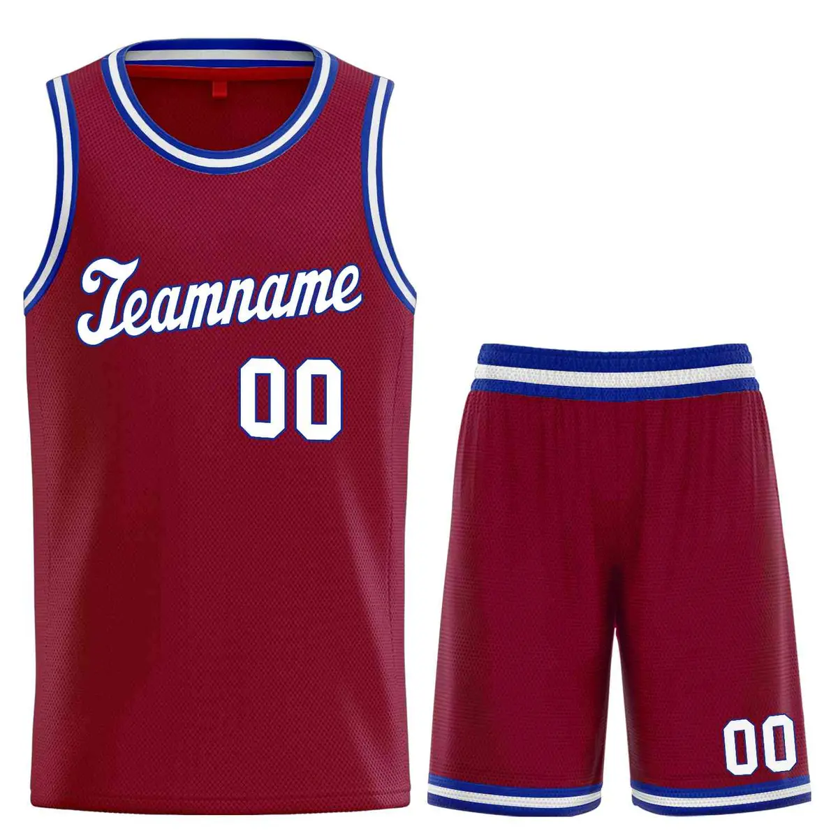 Classic Maroon White-Royal Basketball Uniform Jersey
