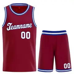 Classic Maroon White-Royal Basketball Uniform Jersey