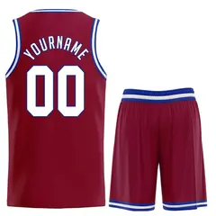 Classic Maroon White-Royal Basketball Uniform Jersey 2