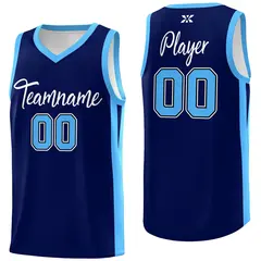 Classic Navy White Basketball Jersey