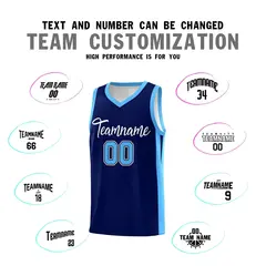 Classic Navy White Basketball Jersey 3