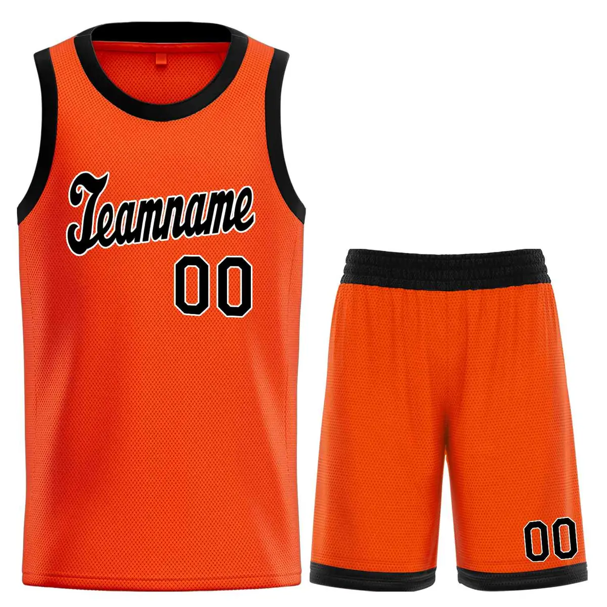 Classic Orange Black-White Basketball Team Uniform Jersey