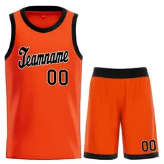 Classic Orange Black-White Basketball Team Uniform Jersey