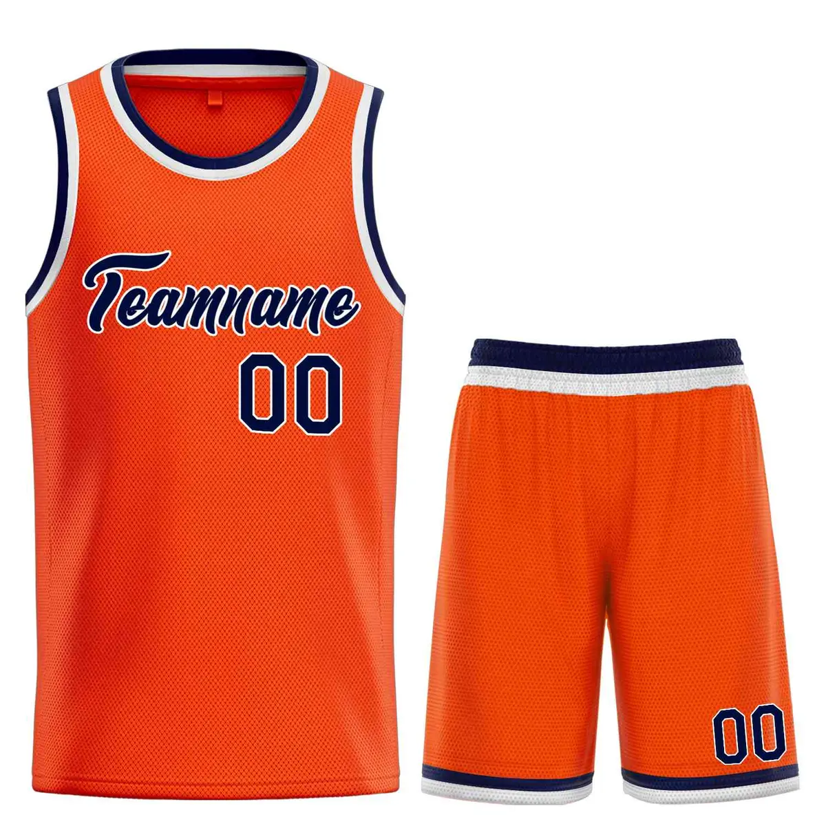 Classic Orange Navy-White Heal Sports Basketball Jersey Set