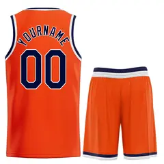 Classic Orange Navy-White Heal Sports Basketball Jersey Set 2