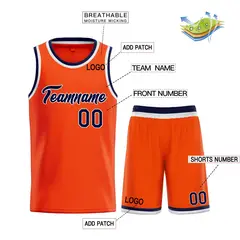 Classic Orange Navy-White Heal Sports Basketball Jersey Set 3