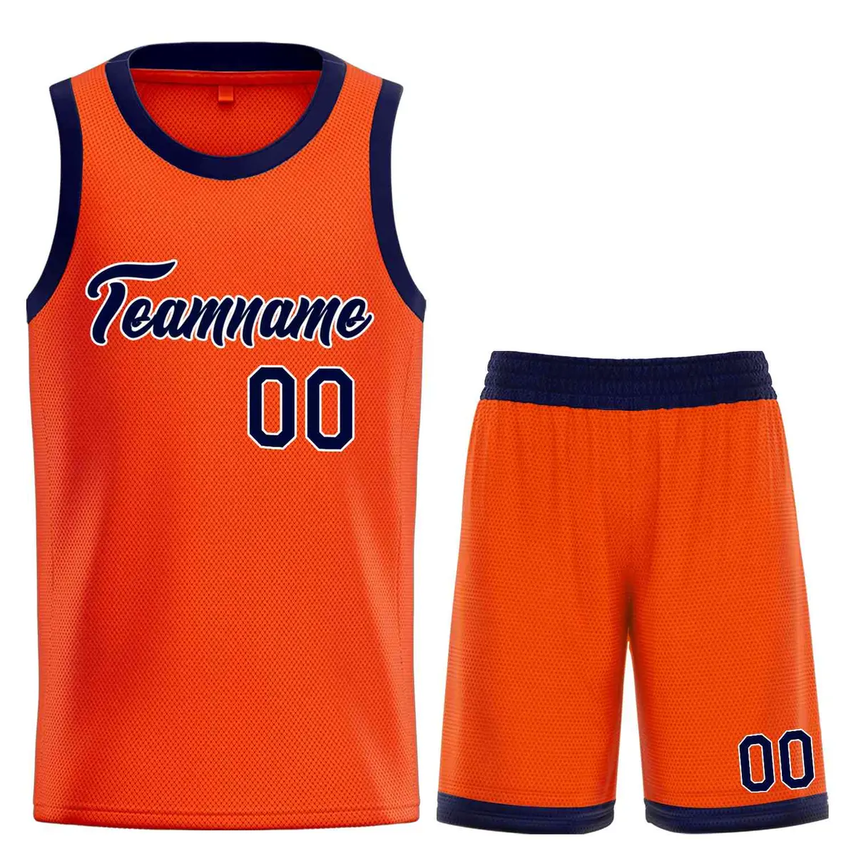 Classic Orange Navy-White Heal Sports Basketball Jersey Set