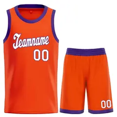 Classic Orange White-Royal Basketball Team Uniform Jersey