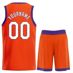 Classic Orange White-Royal Basketball Team Uniform Jersey 2