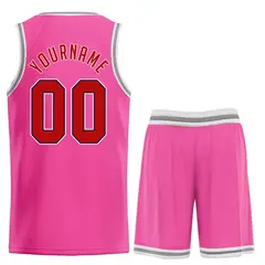 Classic Pink Maroon-Black Basketball Uniform Jersey 2