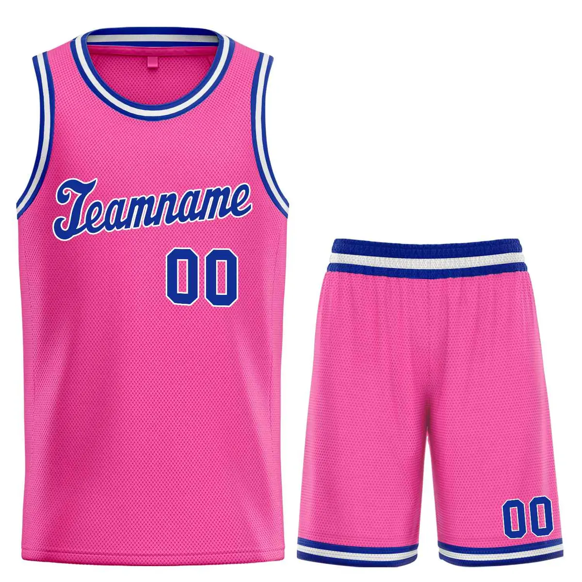 Classic Pink Royal-White Basketball Uniform Jersey