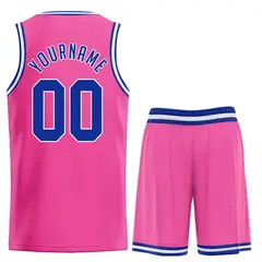 Classic Pink Royal-White Basketball Uniform Jersey 2