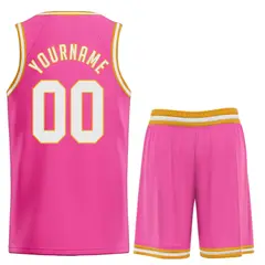 Classic Pink White Basketball Uniform Jersey 2