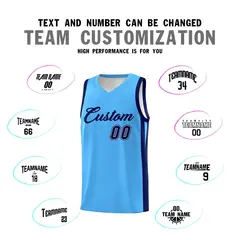 Classic Powder Blue Black Outdoor Basketball Jersey 3