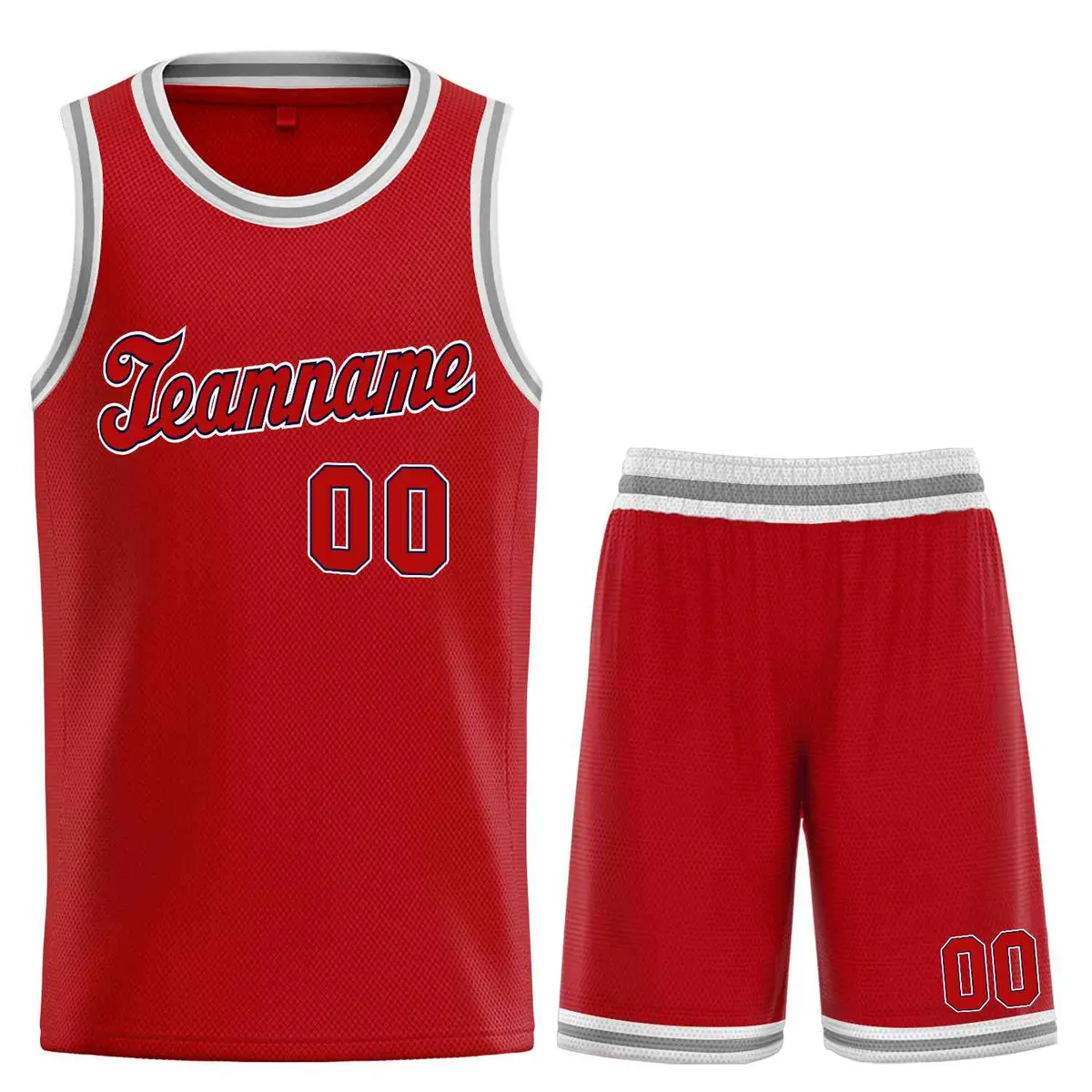 Classic Red Navy Sports Basketball Jersey