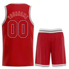 Classic Red Navy Sports Basketball Jersey 2
