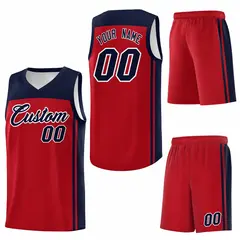 Classic Red Navy Sports Basketball Jersey 6