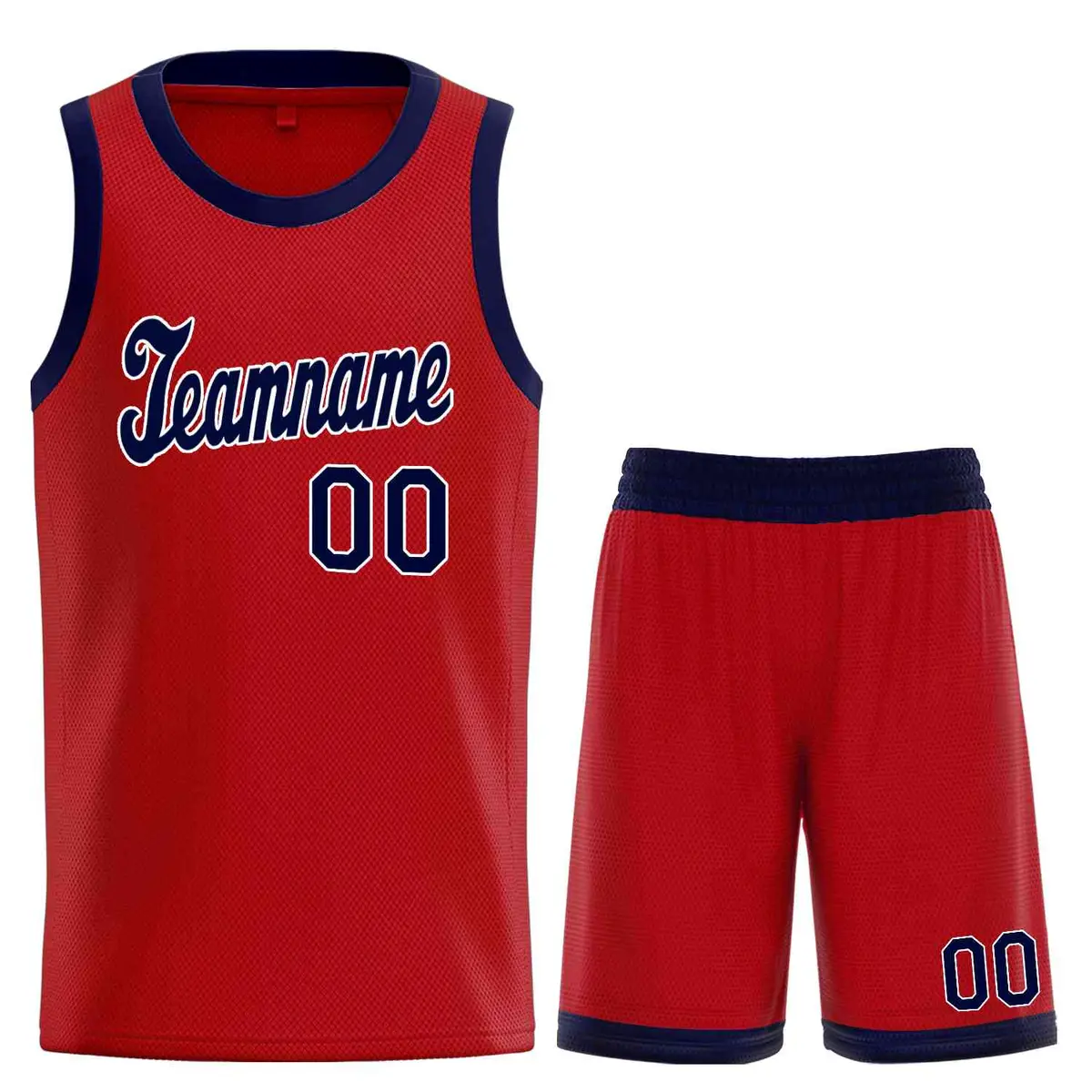 Classic Red Navy Team Basketball Jersey