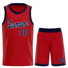 Classic Red Navy Team Basketball Jersey 1