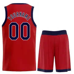 Classic Red Navy Team Basketball Jersey 2