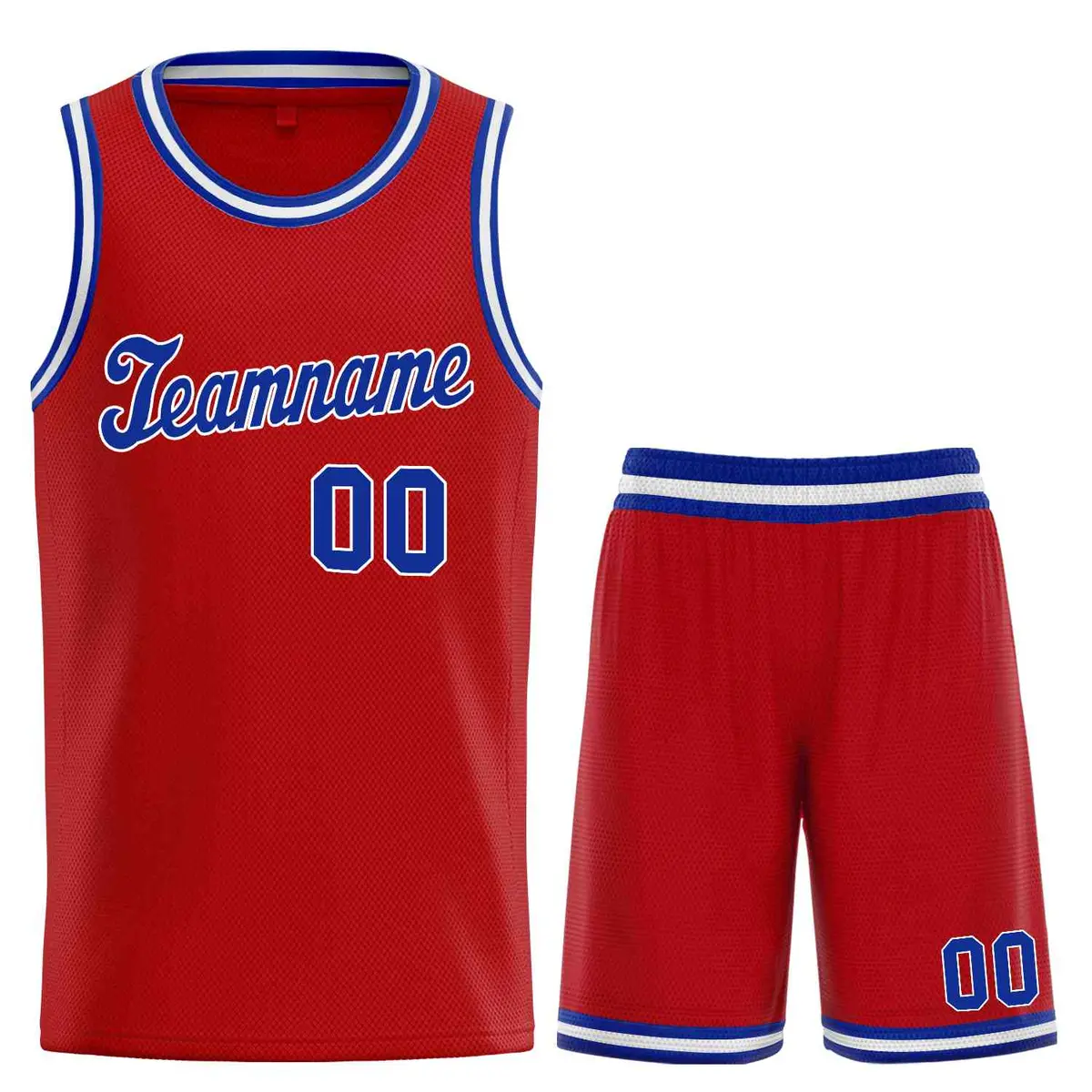 Classic Red Royal-White Team Basketball Jersey