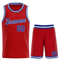 Classic Red Royal-White Team Basketball Jersey 1