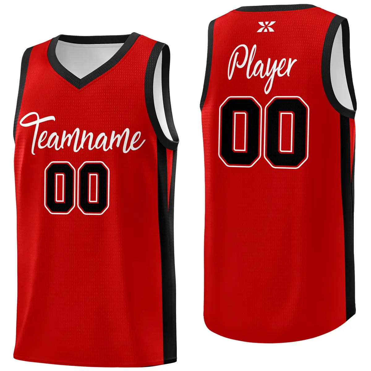 Classic Red White Basketball Jersey