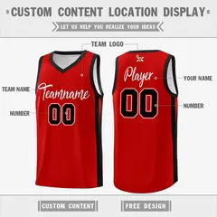Classic Red White Basketball Jersey 2