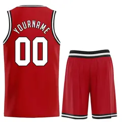 Classic Red White-Black Team Basketball Jersey 2