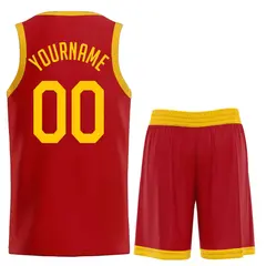 Classic Red Yellow Team Basketball Jersey 2