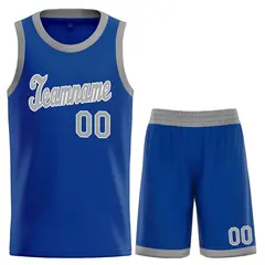 Classic Royal Gray-White Basketball Uniform Jersey