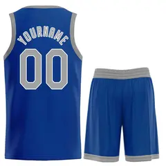 Classic Royal Gray-White Basketball Uniform Jersey 2