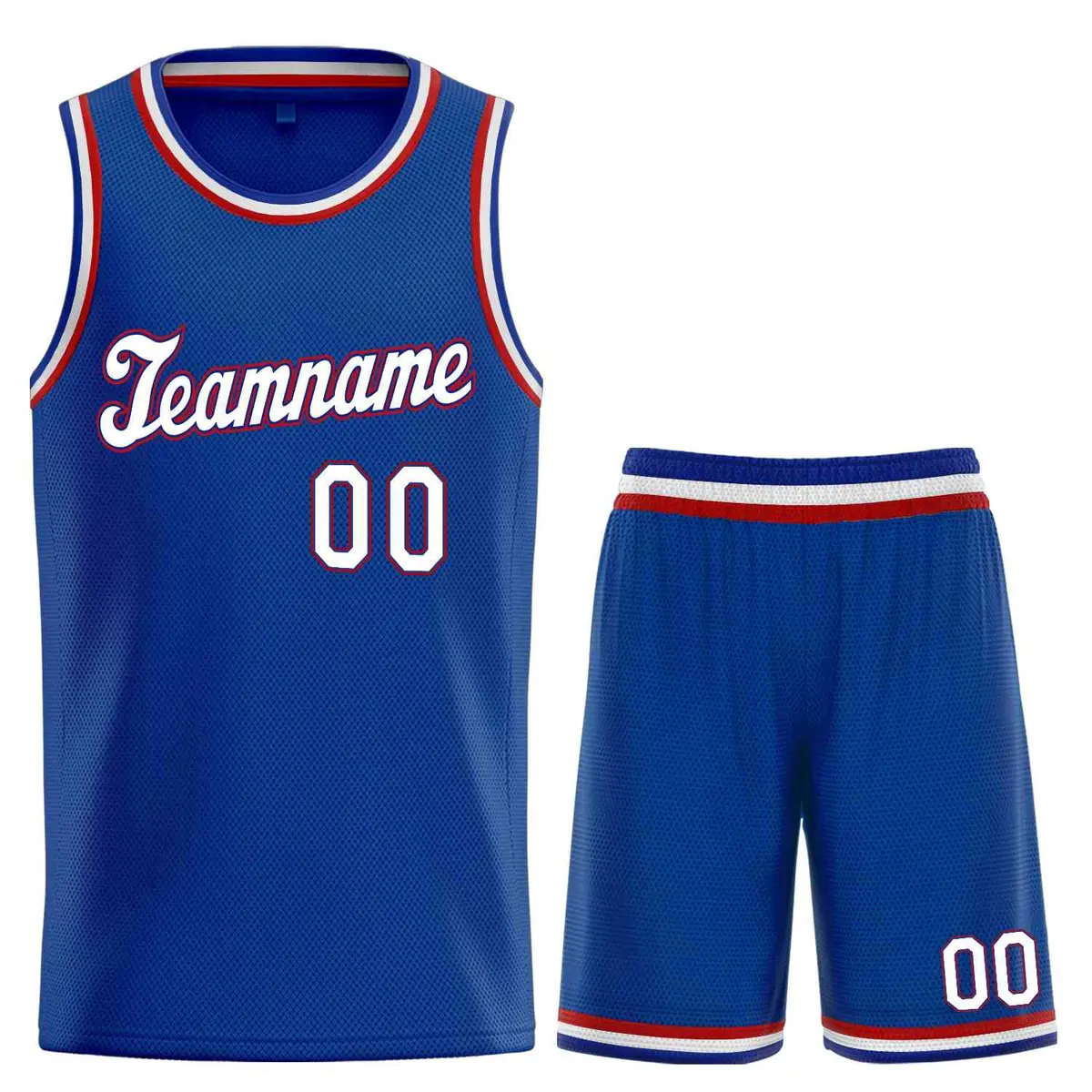 Classic Royal White-Red Basketball Uniform Jersey
