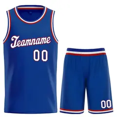 Classic Royal White-Red Basketball Uniform Jersey