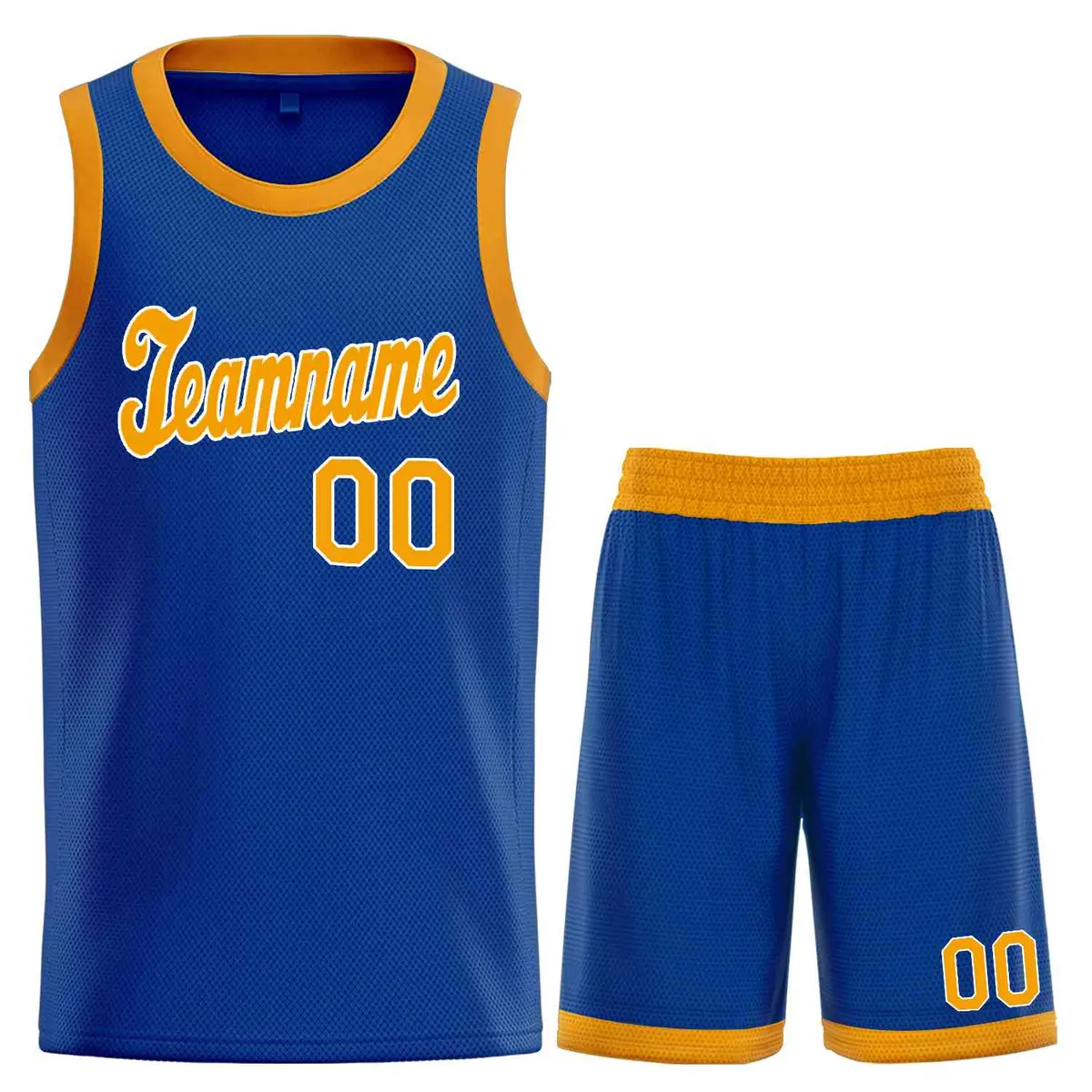 Classic Royal Yellow-White Basketball Uniform Jersey