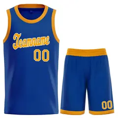Classic Royal Yellow-White Basketball Uniform Jersey