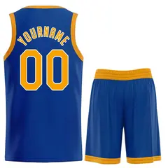 Classic Royal Yellow-White Basketball Uniform Jersey 2