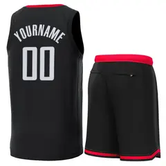 Classic Sets Basketball Jersey Black Red 3