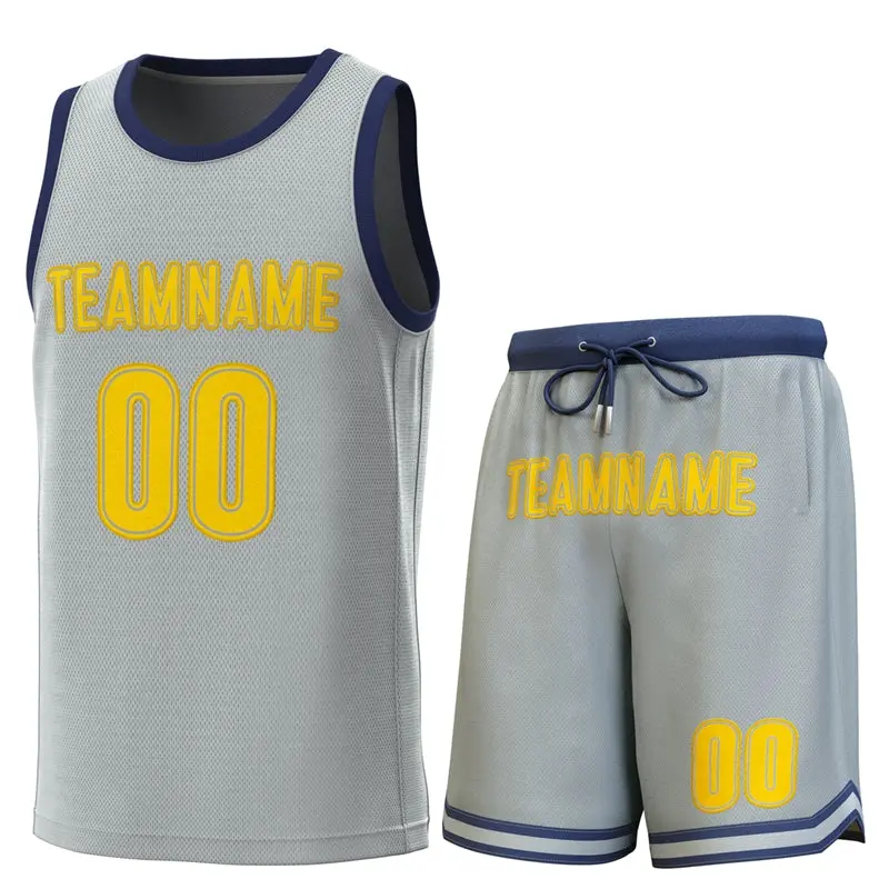 Classic Sets Basketball Jersey Gray Navy