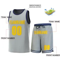 Classic Sets Basketball Jersey Gray Navy 2